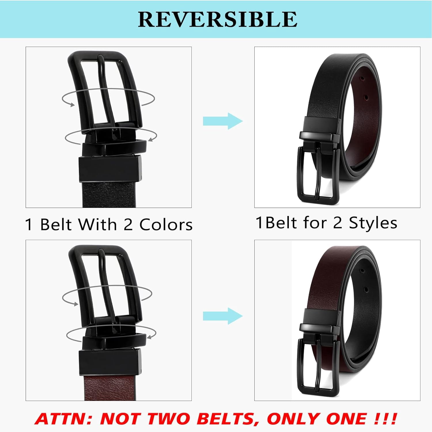 1696 Reversible Womens Belts For Jeans, Black Ladies Belt With Rotating Buy Ladies Reversible Belt Taupe Black Genuine Leather  main image 3