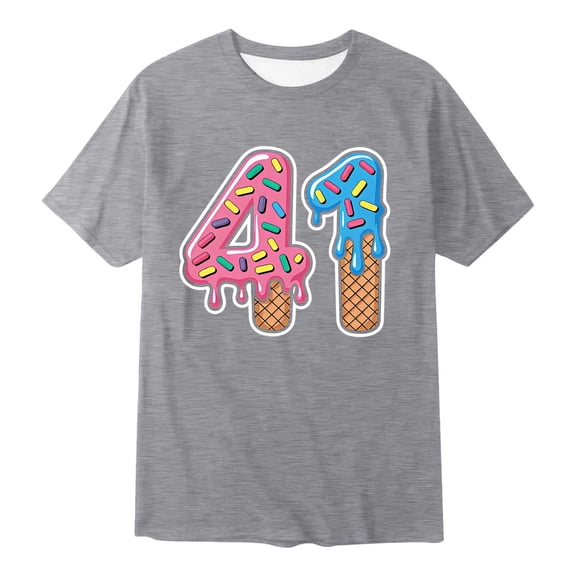 NAFUU Boys Tops 41 Prints Crew Neck Summer Short Sleeve T Shirt Casual Loose Fit Tee Top Comfortable Blend Playwear For Kids Lovely Vacation Boys Shirts,Grey,13-14 Years