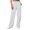 White, variant on ManxiVoo Womens Straight Leg Casual Pants Elastic Waist Loose Fit Lounge Pants with Side Pockets for Daily Wear and Light Exercise L Size Black