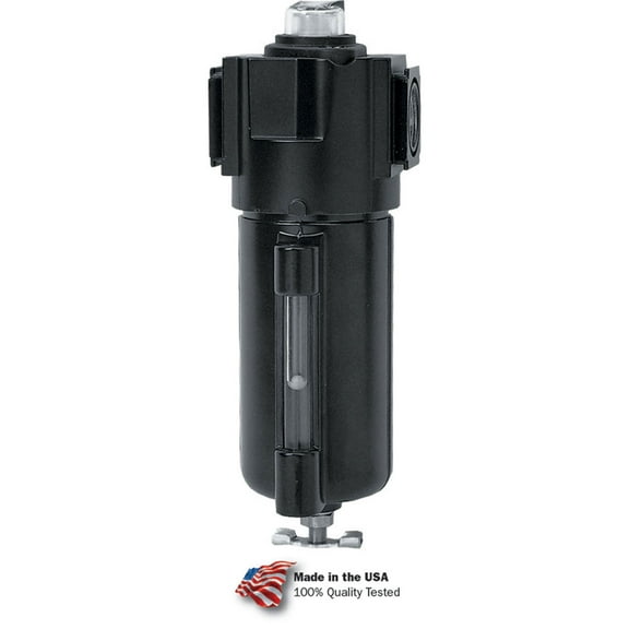 Arrow Pneumatics B601864 Tri-Star Coalescing Filter, Zinc Bowl, 0.5 in. NPT, 250 PSI - Black