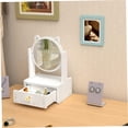 thumbnail image 2 of 1 espejo de tocador y escritorio, espejo de maquillaje, espejo de tocador de gato, espejo de mesa para baño, espejo cosmético de pared, gabinete de almacenamiento de plástico completo, 2 of 5