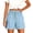 Light Blue, variant on Sheghy Workout Shorts Women 100%Cotton Women Summer Fashion Solid Quick Dry Sports Drawstring Dual Pocket Knee-Length Shorts Black S