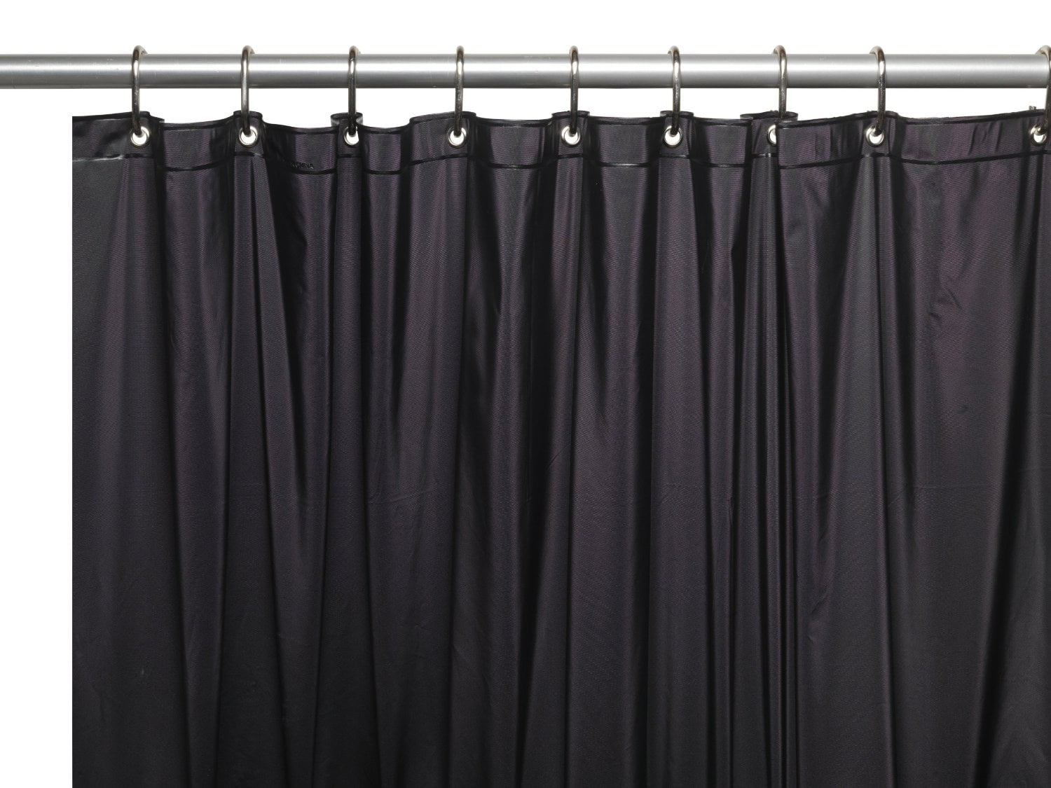 Shower Curtain Liner Black Mildew Resistant Vinyl Magnetized 