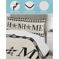 thumbnail image 4 of Quilts Full Size Bedding Set, HOME Lightweight Quilted Comforter, Farmhouse White Black Checkered Country Vintage Plaid Soft Reversible Bedspread Coverlet with Pillow Covers for All Season, 78" x 90", 4 of 7
