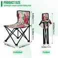 thumbnail image 3 of 600D Oxford Camping Chair Portable Foldable Chair Supports 220 lbs for Picnic, Fishing, Backpacking Red Flowers and Leaves, 3 of 8