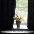 thumbnail image 2 of NICETOWN Black Velvet Curtains for Living Room, Vintage Print Floral Blackout Thermal Insulated Privacy Back Tab Drapes for Dining Room, 52"x84", 2 Panels, 2 of 7