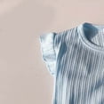 thumbnail image 5 of Babcutegg Girls Summer Casual T-Shirt with Floral Embroidered Flying Sleeves – Candy-Colored Round-Neck Short Sleeve Top for Everyday Wear Light Blue Size 1, 5 of 6