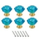 thumbnail image 1 of Perillas de cristal Uxcell de 6 piezas de 24 mm para cajones, tiradores para armarios, azul verde/dorado, 1 of 6