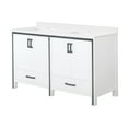 thumbnail image 3 of White Double Bath Vanity 60 In. W X 22 D With Marble Countertop - Solid Wood Frame, Soft Close, Scratch & Stain , 2 Cabinets And Drawers For Storage Space 60" 22" Counter Wood, To Scratches Stains,, 3 of 6