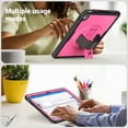 thumbnail image 5 of Case for iPad 10th Gen 10.9" 2022 A2757/A2777/A2696, Silicone PC Protective Cover with Pencil Holder Shoulder Strap & 360 Degree Rotating Hand Strap Kickstand 2 In 1 Case Cover, Rose, 5 of 11