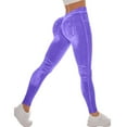 thumbnail image 2 of Ovticza High Waisted Skinny Butt Lifting Jeans Leggings Tummy Control Jeggings for Women with Pockets Purple M, 2 of 5