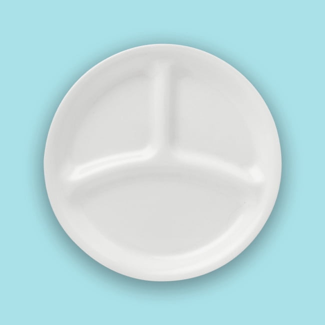 (2 pack) Corelle® Winter Frost, Divided Lunch Plate, White