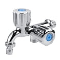 thumbnail image 4 of Grifo de agua, grifo de agua de lavabo de grifo de lavadora de plástico ABS con caño doble y mango G1/2(Shutter Handle), 4 of 5