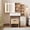 Natural, variant on Makeup Vanity Desk with Sliding Mirror & Stool, 3-Color LED Lights, 4 Drawers, Power Outlet & Stool, Dressing Table, Natural