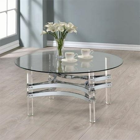 bowery chrome hill coffee round glass table walmart