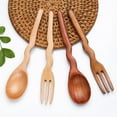 thumbnail image 5 of Wood Cooking Spoonsl, Salad Mixing Dinner Fork and Spoon, Home Kitchen Food Mixing Utensil, 5 of 7