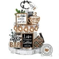 thumbnail image 6 of IUAMXWU 12 Pcs Coffee Bar Tray Decor Set 3.94" Farmhouse Wooden Signs Table Decor Coffee Time Wood Tray Decorations for Graduation Mothers Day Bar Home Kitchen Tiered Tray Decor, 6 of 7