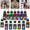 thumbnail image 1 of 14Pcs Tattoo Ink 14 Colors Set 1 oz 30ml/Bottle Tattoo Inks Pigment Kit for 3D Makeup Beauty Skin Body Art., 1 of 7