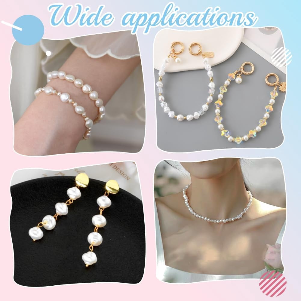 68Pcs Natural Cultured Freshwater Pearl Bead Strand Loose Bead Bulk Irregular Pearl Beads Seashell Color for DIY Bracelets Earring Necklace Jewelry Making CraftHole:0.8mm Brown