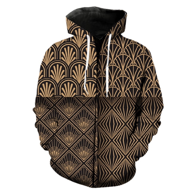 Abstract Pattern Men's Zipper Hoodie Cool 2024 Hot Sale Oversized 3D Printed Sweatshirts Funny Fashion Spring With Hood Jackets