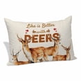 thumbnail image 2 of Orange Deer Pillow Covers Queen, Wildlife Elk Animals Rustic Farmhouse Soft Brushed Microfiber Breathable Throw Pillow Covers, Pillowcase with Zipper for Couch Sofa Bedroom Living Room 20"x30", 2 of 9