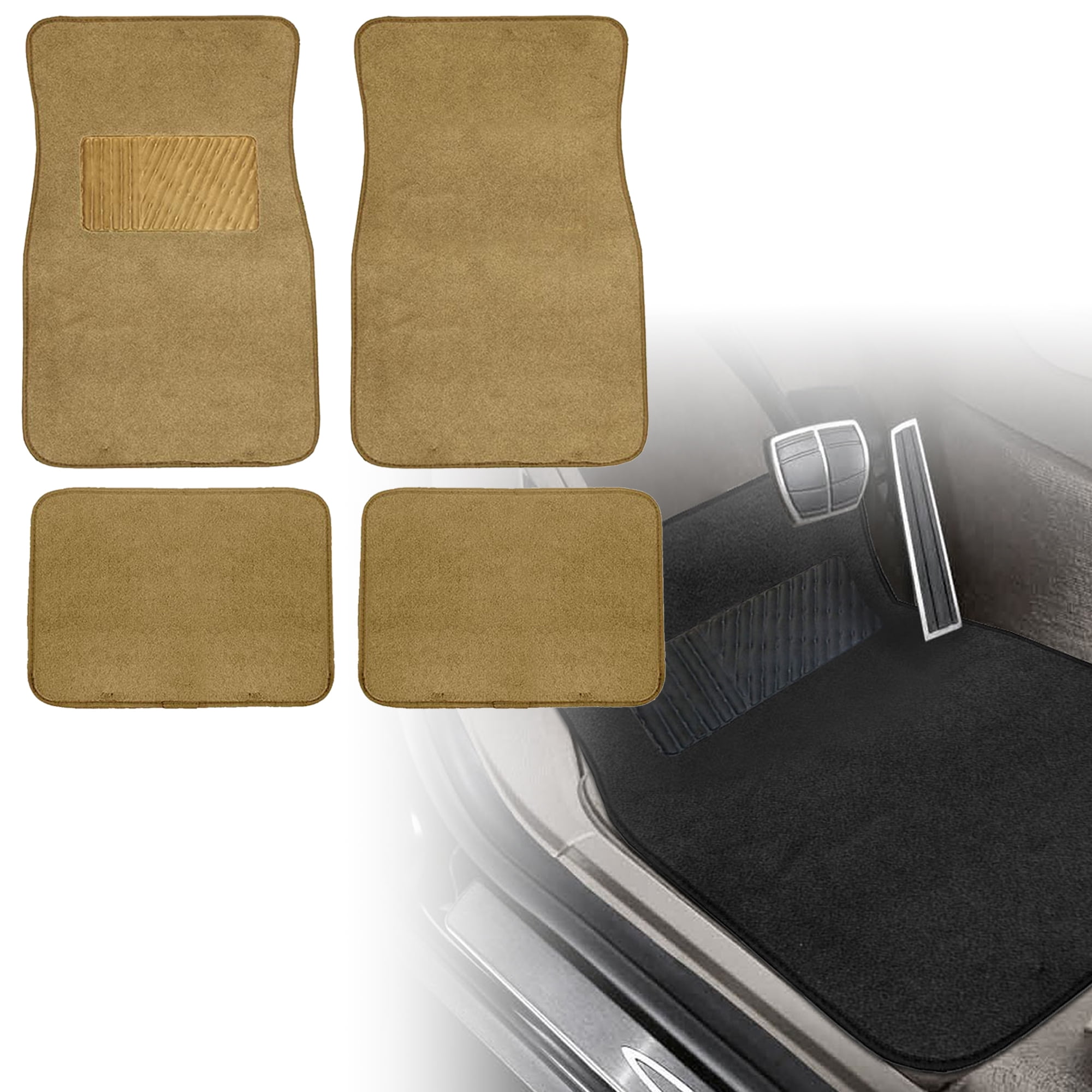 FH Group Carpet Floor Mats with Heel Pad For Auto Sedan SUV Van, Full