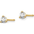 thumbnail image 2 of 14K Yellow Gold Lab Grown Diamond 1/4Ctw Si1/Si2, Ghi, 3 Prg Screwbk Earrings Made In United States em1007s-025-lg, 2 of 5