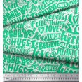 thumbnail image 3 of Soimoi Green Moss Georgette Fabric Just Love Forever Text Printed Fabric 1 Yard 42 Inch Wide, 3 of 3