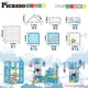 thumbnail image 4 of Juego de bloques de construcción magnéticos PicassoTiles para acuario con 8 figuras, 4 of 6