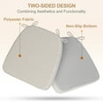 thumbnail image 4 of 17 x 16 x 2 inch Indoor D-shaped Kitchen Dining Chair Cushion, Pinstripe Taupe, Set of 2, 4 of 10