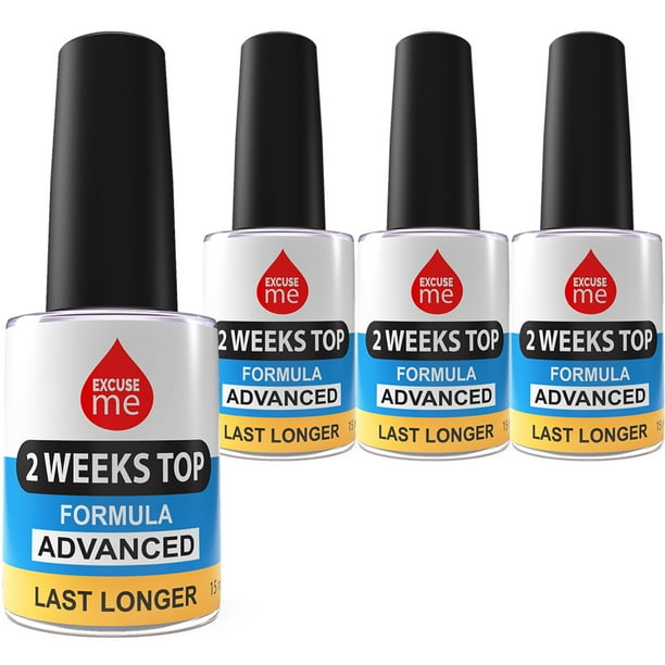 Excuse Me Nail Polish 2 Weeks Top Coat Long-Lasting Weekly Top oz (Pack of 4) Excuse Me Nail Polish 2 Weeks Top Coat Long-Lasting Weekly Top oz (Pack of 4)