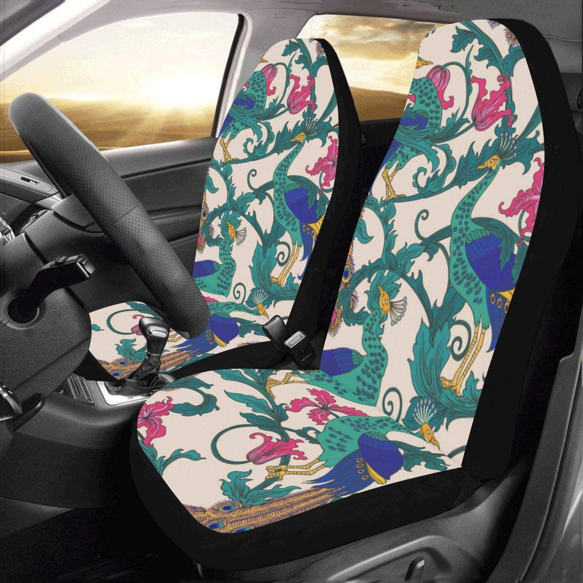 INTERESTPRINT Car Seat Covers for Car & SUV Set of 2 