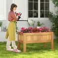 thumbnail image 4 of Costway Wooden Elevated Planter Box with Solid Wood Frame & Sturdy Legs Slatted Bottom, 4 of 10