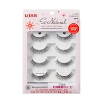 KISS So Natural Holiday False Eyelashes, ‘Shy Natural’, 8mm-10mm, 4 Pairs   Lash Glue