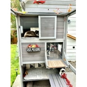 Aivituvin Large Cat Catio 4 Tiers Cat Enclosures House for Outdoor Indoor Cats with Weatherproof Roof, 3 Resting Rooms, 3 Platforms, 5 Windows 70 H 77 L