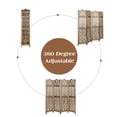 thumbnail image 6 of Fionafurn 4 Panel Carved Room Divider,Wooden Screen Folding Decorative Portable Privacy Partition,Brown, 6 of 8