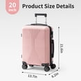 thumbnail image 6 of Ktaxon 20 Inch Carry-on Luggage Hardside Suitcase with 360° Detachable Spinner Wheels, Lightweight Unbreakable Travel Luggage, Rosy, 6 of 9
