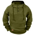 thumbnail image 1 of Mens Fleece Quarter Button Hoodie - Drawstring Pullover Sweatshirt for Men Fall Travel Lightweight Long Sleeve Fashion Hoodies with Pockets, 1 of 4