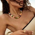 thumbnail image 6 of Tarien Colorful Chunky Beaded Necklace for Women Trendy Summer Jewelry | Statement Big Large Resin Bead Bubble Choker Necklaces Boho Charm Fashion Jewelry, 6 of 7