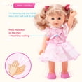 thumbnail image 4 of POCO DIVO Princesa Caminando Muñeca 12" Juguete de Vinilo Interactivo Bebé Control Sónico Niña Mimosa Cantando Hablando Rubia Belleza de Moda con Ojos Parpadeantes, 4 of 4
