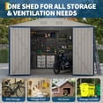 thumbnail image 6 of 10 X 10 FT Outdoor Storage Shed,Metal Garden Sheds&Outdoor Storage, Lockable Gable Roof Garden Tool Shed, All-Weather Resistant Storage Unit for Bikes, Ladders, Patio Supplies & Garden Essentials, 6 of 6