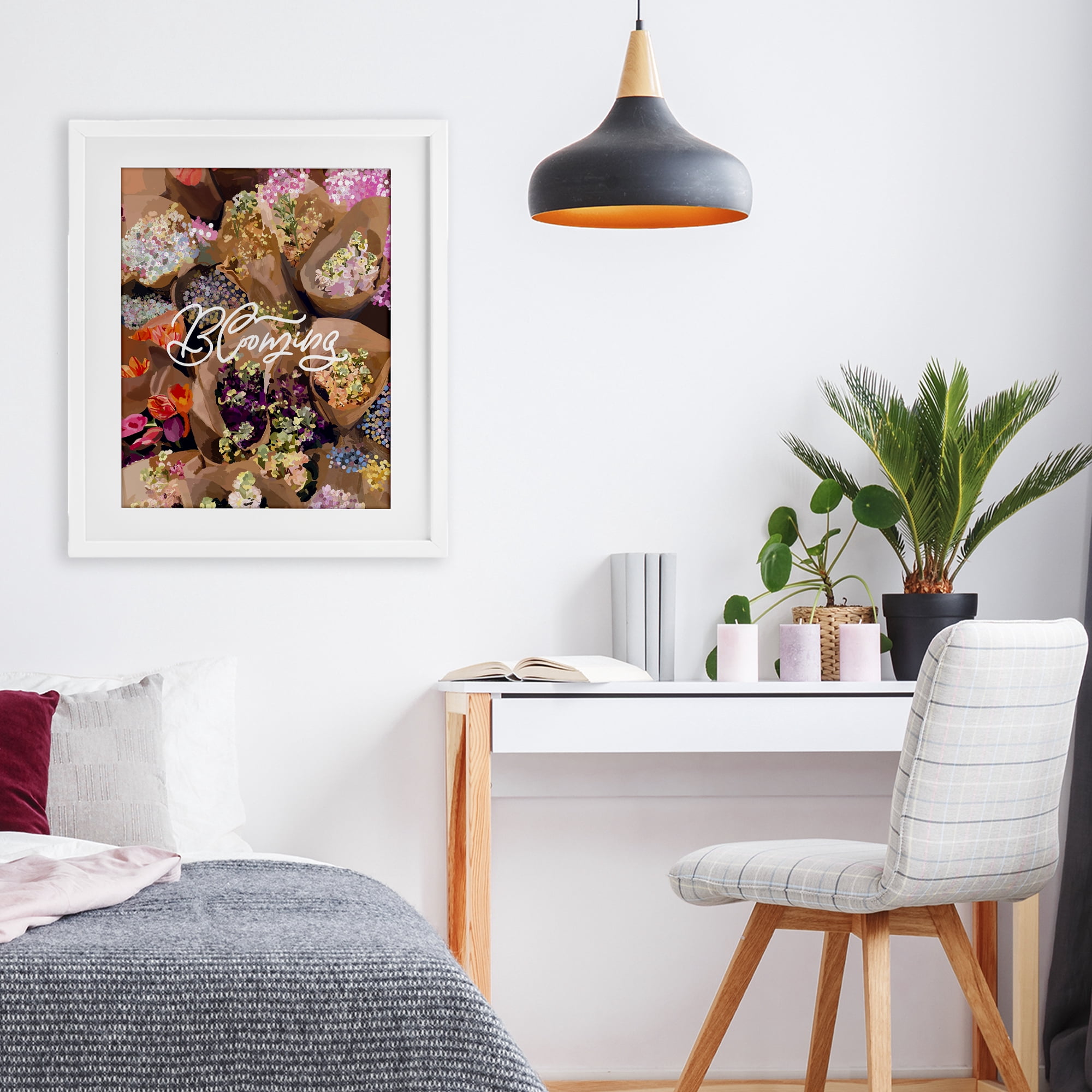 Stupell Industries Blooming Spring Bouquets White Framed Print Under Glass, design by Amelia Noyes