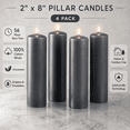 thumbnail image 4 of Hyoola 2 x 8 Inch Dark Grey Pillar Candles, Unscented European Made Dripless Paraffin Wax Candles with Smokeless Cotton Wicks for Home Décor, Weddings, Events, Holidays, and Centerpieces, 4 Pack, 4 of 5