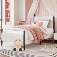 thumbnail image 1 of Yeshouse estructura de cama tapizada con cabecero de terciopelo, plataforma de tela de pana suave, soporte de listones de madera y patas resistentes, sin somier, silenciosa y fácil de montar, 1 of 8