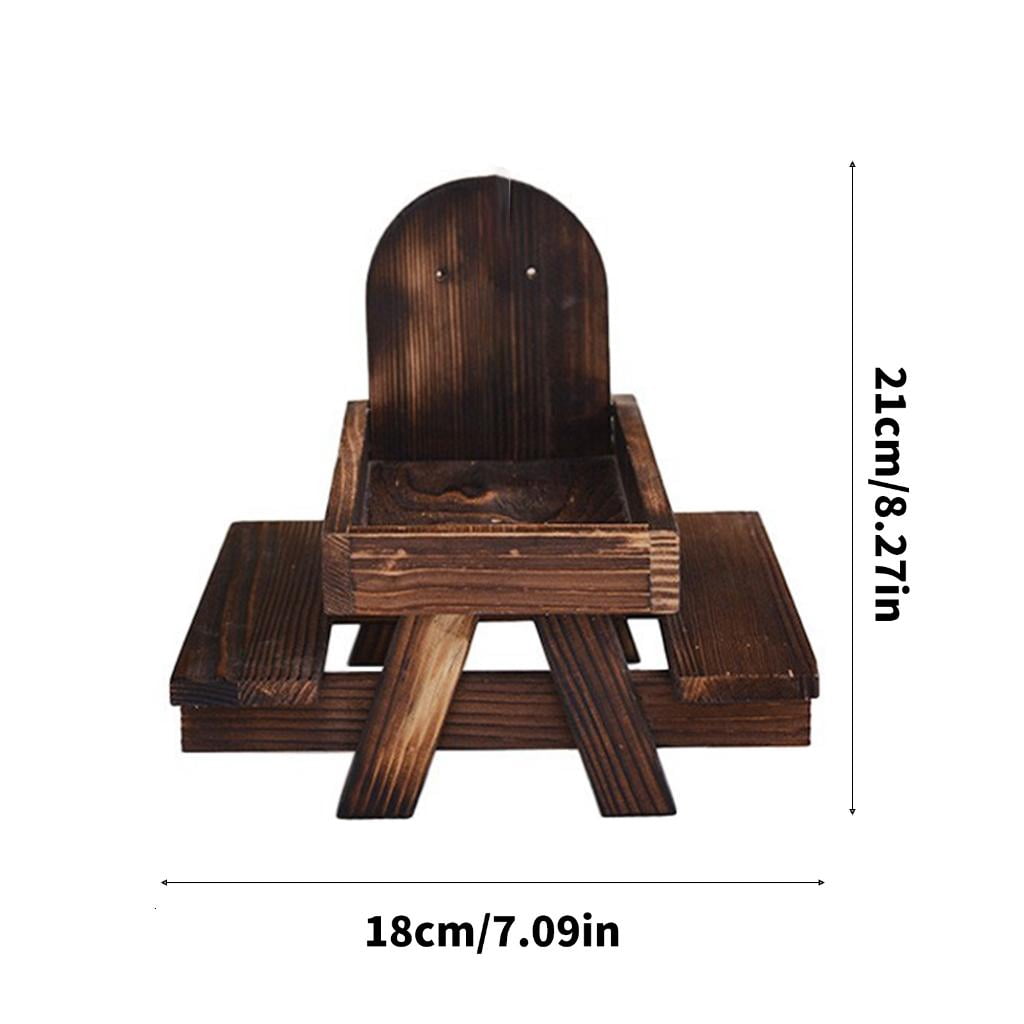 AOOOWER Wood Animal Feeder For Yard Birds And Squirrels All Weathers Corn Holder With Sunshade for Wildlife Feeding Supply