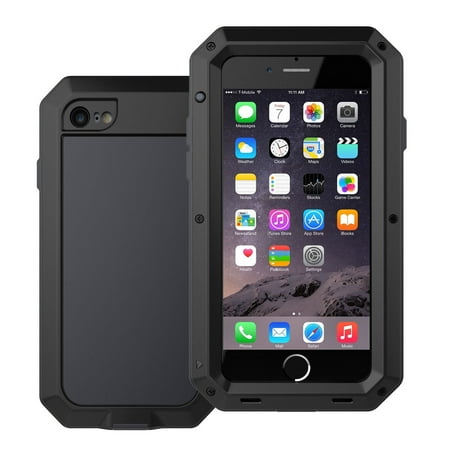 - Waterproof Shockproof Aluminum Glass Metal Protect Case Cover for Apple iPhone 6 Plus / 6s Plus-Black