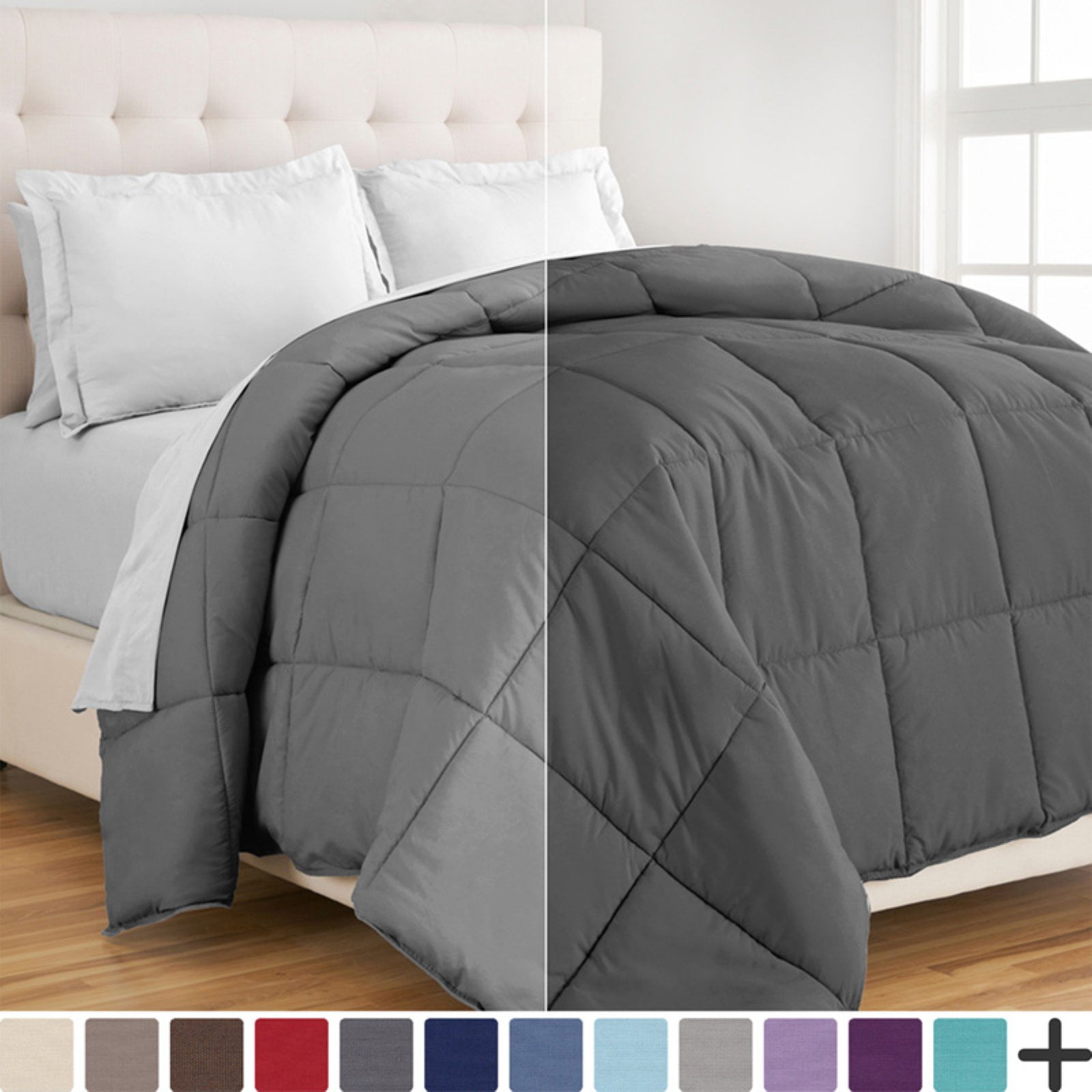 Bare Home 1800 Series Goose Down Alternative Reversible Comforter