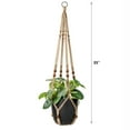 thumbnail image 6 of Mkono Macrame Plant Hanger Indoor Jute Hanging Planter Basket with Wood Beads Decorative Flower Pot Holder No Tassels 35 Inch, Brown, Set of 1 (POTS NOT Included), 6 of 6