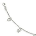 thumbnail image 3 of 925 Sterling Silver Heart and Love Charm Bracelet, 3 of 6