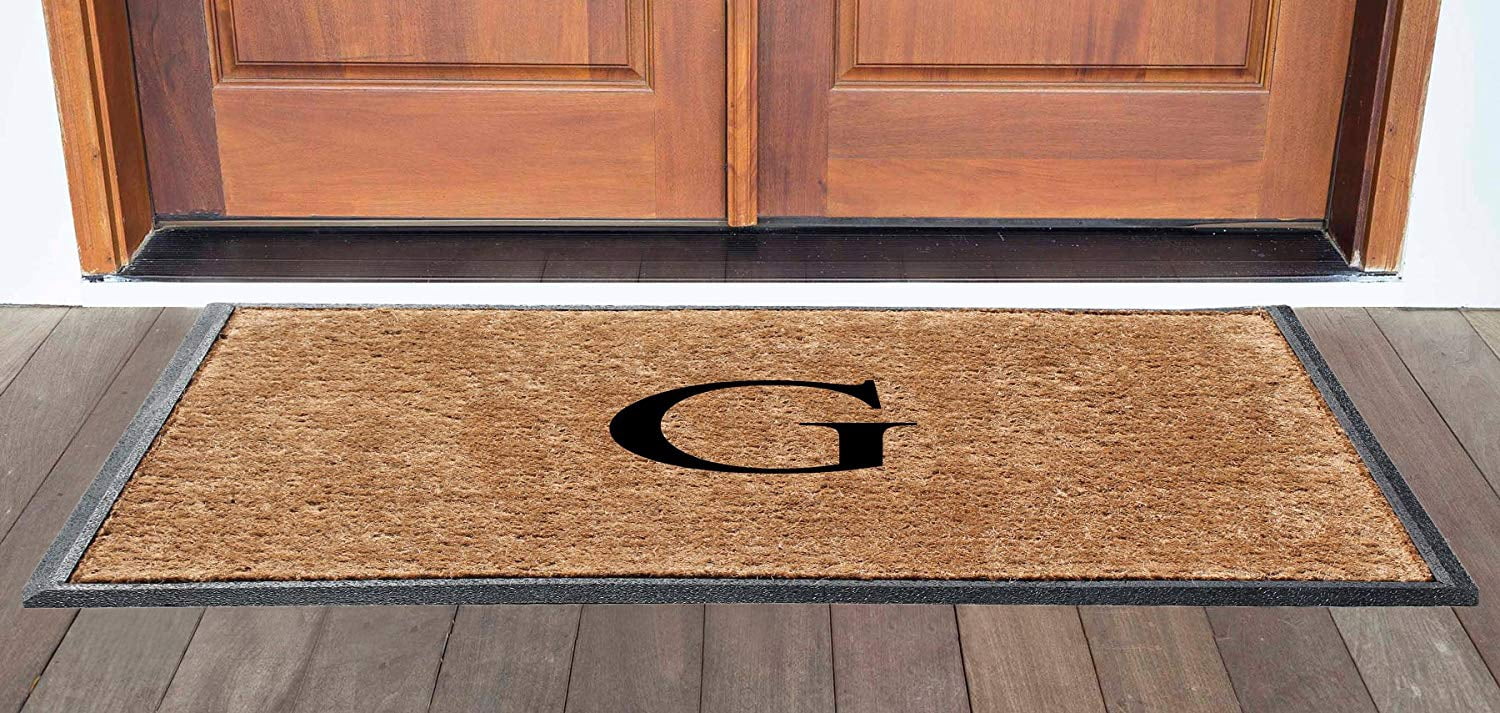 A1HC First Impression 30 in. x 48 in. Rubber and Coir Molded Double Monogrammed Door Mat